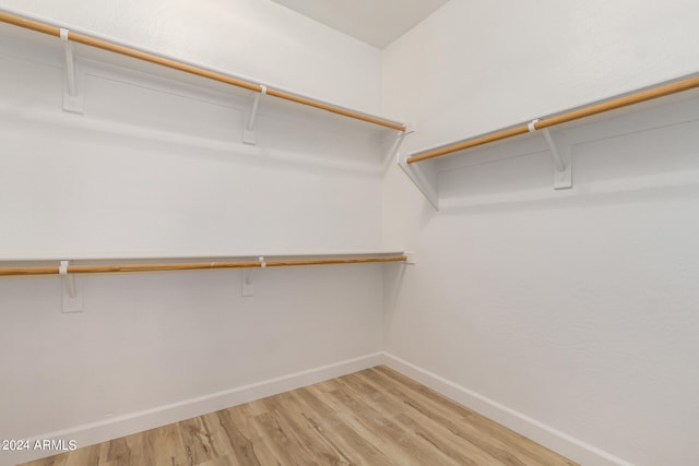 walk in closet with hardwood / wood-style floors