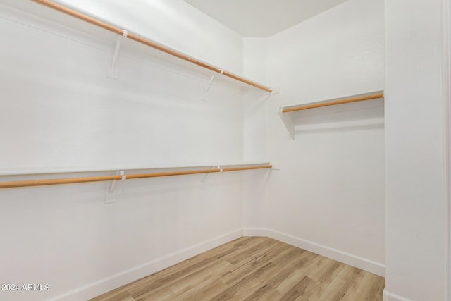 spacious closet with hardwood / wood-style flooring