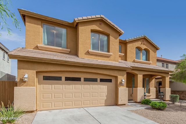 view of front of house with a garage