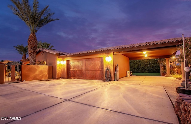 view of front of house featuring a garage