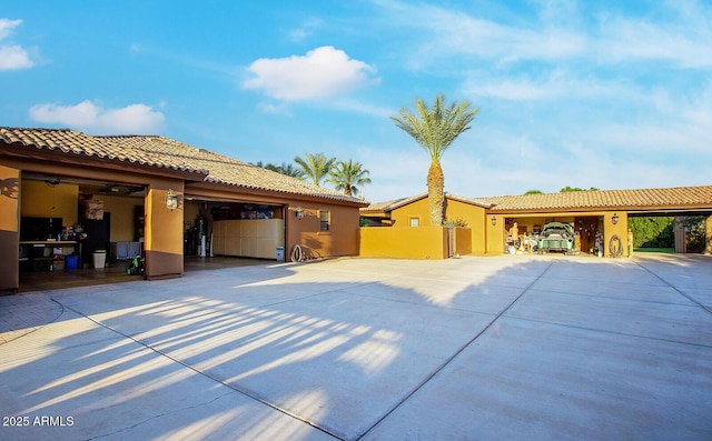 view of property exterior with a garage