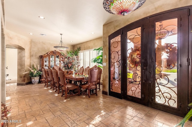 interior space featuring french doors