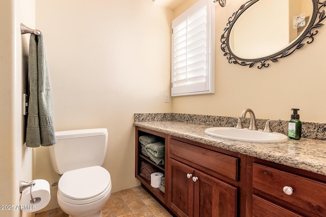 bathroom with toilet and vanity