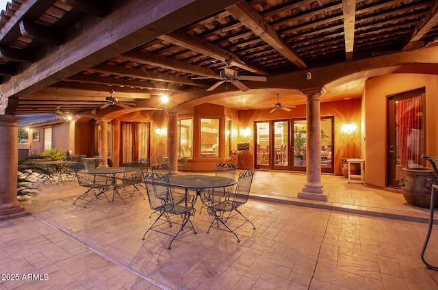 view of patio / terrace with ceiling fan