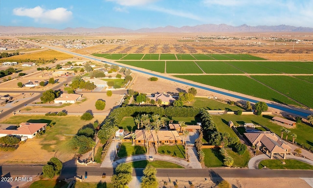 aerial view with a mountain view