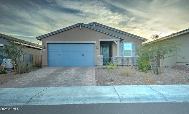 view of front of house featuring a garage