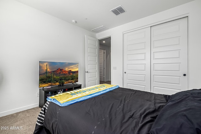 4077 S Sabrina Dr Unit 14, Chandler, AZ 85248 - carpeted bedroom with visible vents, baseboards, and a closet