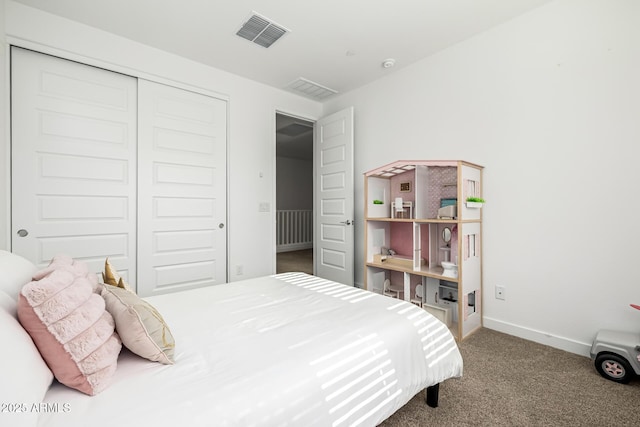 4077 S Sabrina Dr Unit 14, Chandler, AZ 85248 - carpeted bedroom featuring a closet, baseboards, and visible vents