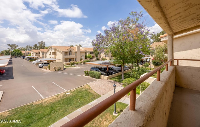 balcony with a residential view