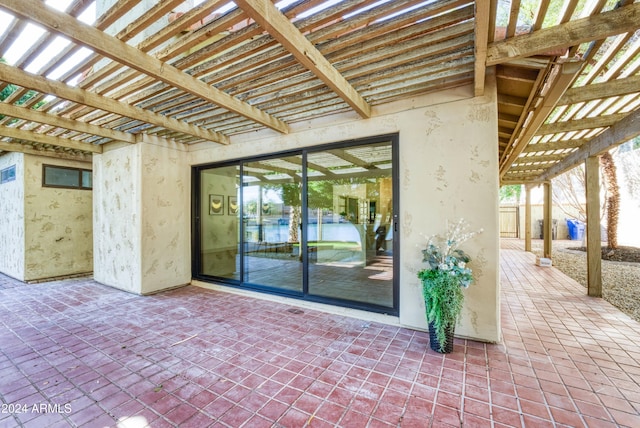 view of patio / terrace featuring a pergola