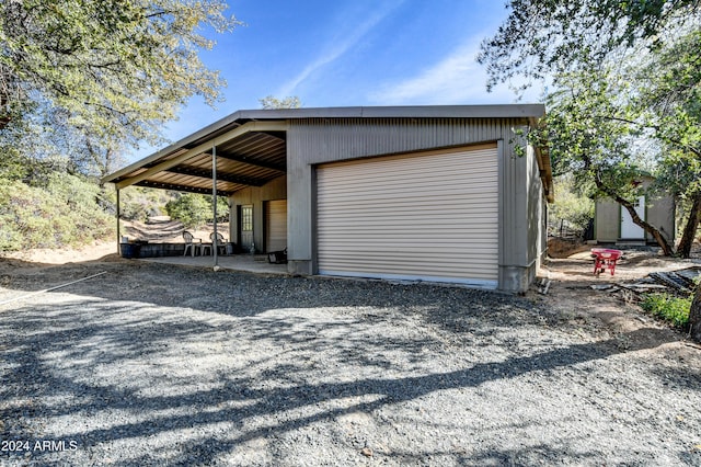 view of garage