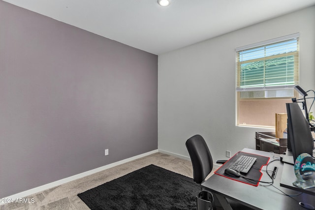 office area with light colored carpet