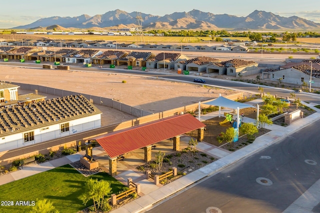 aerial view featuring a mountain view