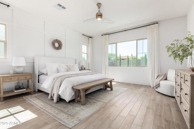 1248 E Jude Ln, Gilbert, AZ 85298 - bedroom featuring light wood-type flooring and ceiling fan