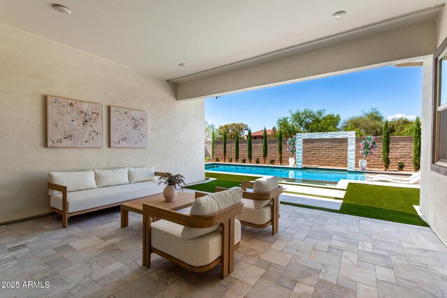 1248 E Jude Ln, Gilbert, AZ 85298 - fenced backyard featuring a patio and an outdoor hangout area