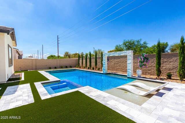1248 E Jude Ln, Gilbert, AZ 85298 - view of swimming pool with a patio and a pool with connected hot tub