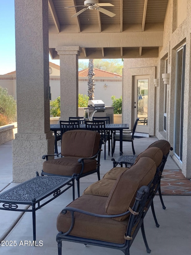 view of patio / terrace with ceiling fan