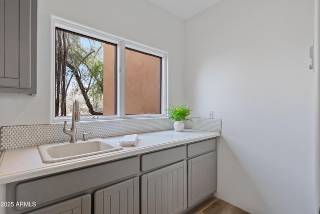 interior space with plenty of natural light and a sink