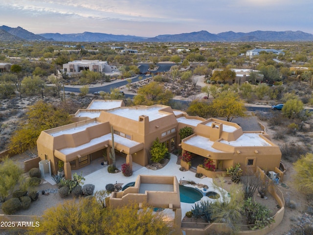 drone / aerial view with a mountain view