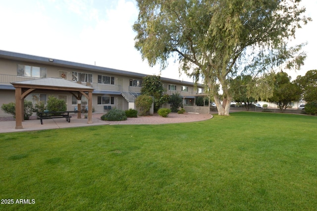 view of yard with a gazebo