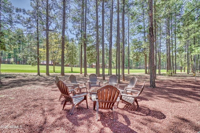 exterior space featuring a fire pit