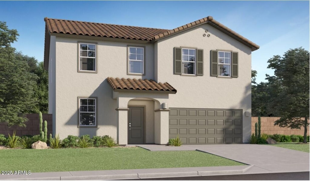 mediterranean / spanish home featuring stucco siding and a tile roof