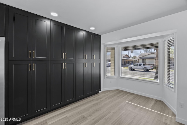 interior space featuring light wood-type flooring