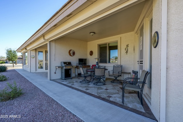 view of patio with area for grilling