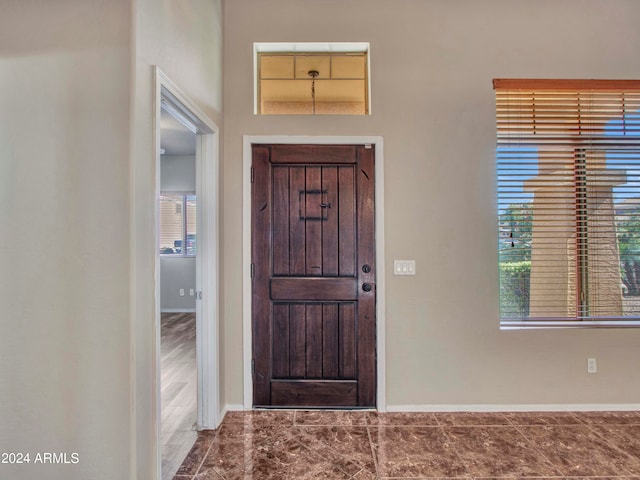 entrance foyer with hardwood / wood-style floors