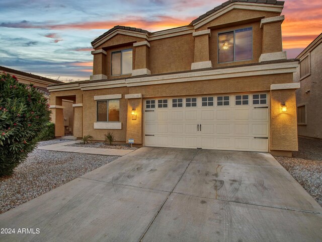 view of front facade with a garage