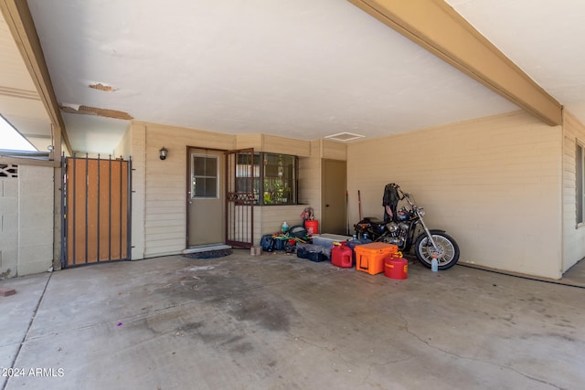 view of garage