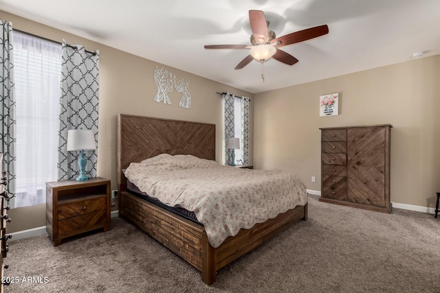 887 W Santa Gertrudis Trl, San Tan Valley, AZ 85143 - bedroom with carpet, baseboards, and ceiling fan