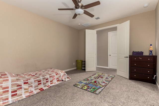 887 W Santa Gertrudis Trl, San Tan Valley, AZ 85143 - bedroom with carpet floors, baseboards, and a ceiling fan