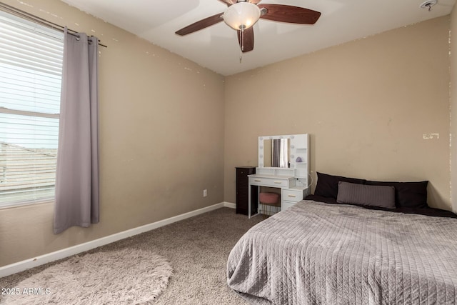 887 W Santa Gertrudis Trl, San Tan Valley, AZ 85143 - carpeted bedroom with baseboards and a ceiling fan