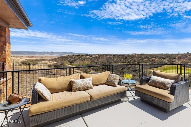 view of patio with an outdoor living space