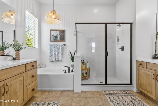 21487 E Arroyo Verde Dr, Queen Creek, AZ 85142 - full bath featuring a shower stall, vanity, and a bath