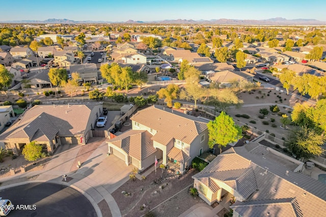 bird's eye view featuring a mountain view