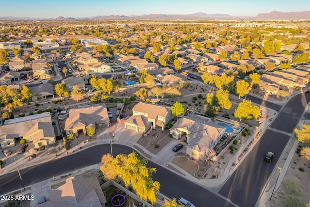 aerial view with a mountain view