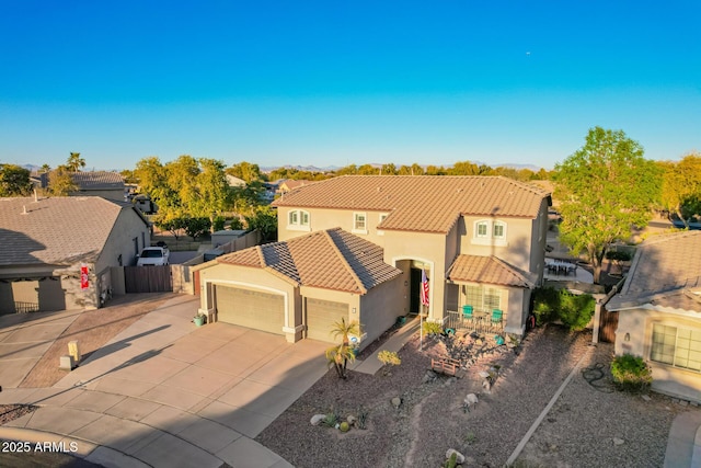 view of front of home with a garage