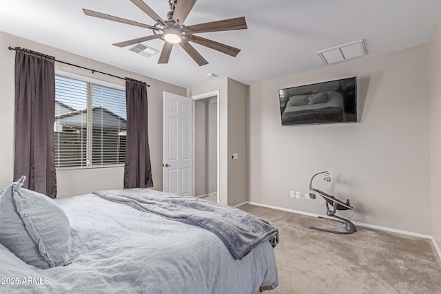 996 W Shannons Way, Coolidge, AZ 85128 - bedroom featuring carpet, baseboards, and ceiling fan