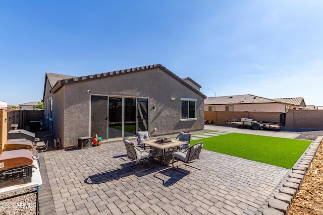 996 W Shannons Way, Coolidge, AZ 85128 - rear view of house featuring stucco siding and a patio