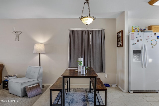 view of tiled dining room