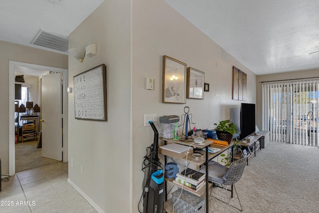 view of carpeted dining room