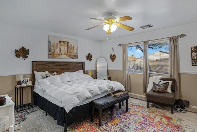 bedroom with ceiling fan