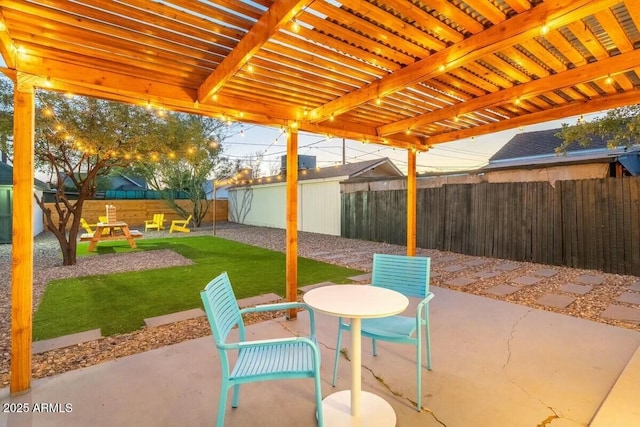 view of patio / terrace with a pergola