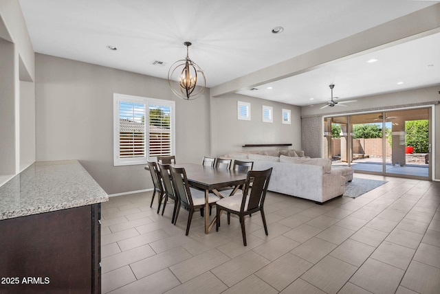 21004 E Sunset Dr, Queen Creek, AZ 85142 - dining room with visible vents, recessed lighting, and plenty of natural light