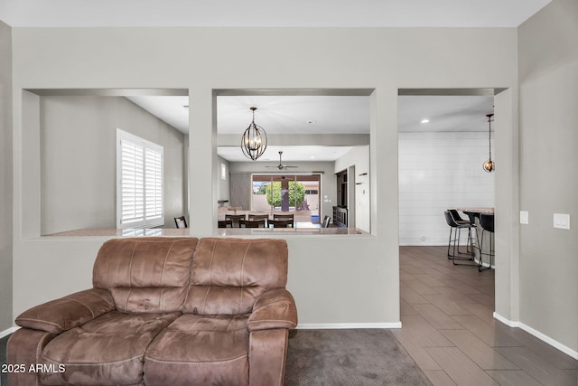 21004 E Sunset Dr, Queen Creek, AZ 85142 - living area with a chandelier and baseboards