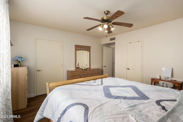 6160 S Pebble Beach Dr, Chandler, AZ 85249 - bedroom featuring wood finished floors and a ceiling fan