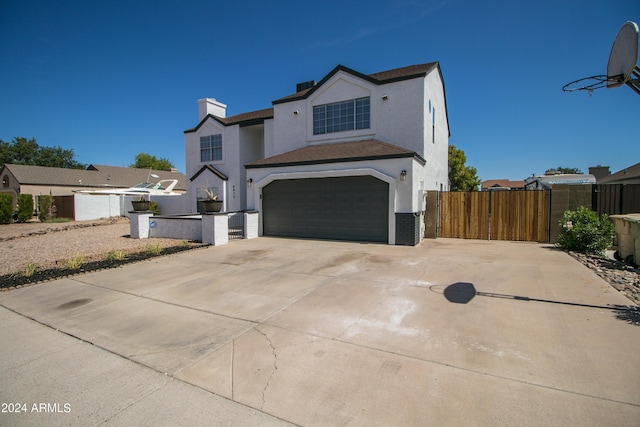 view of front of home with a garage