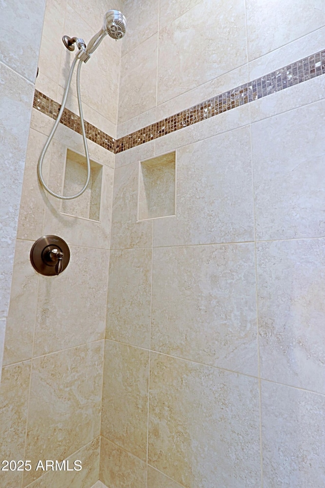 room details with a tile shower